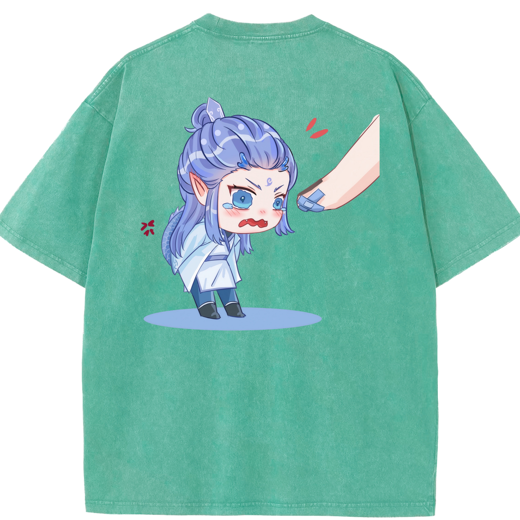 （画像用） Ne Zha 2 ナタ 魔童の大暴れ 綿100% ヴィンテージ風 半袖Tシャツ（背面プリント）